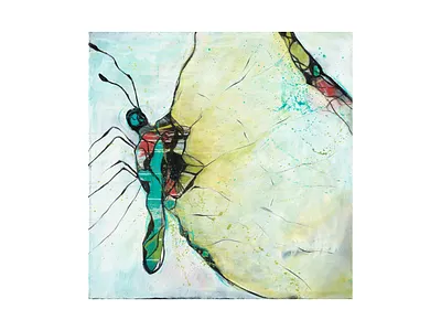 Priamus abstract butterfly cogwurx expressionism green illustration mosaic square