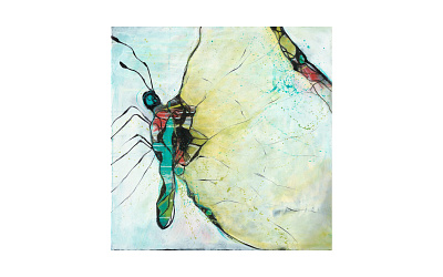 Priamus abstract butterfly cogwurx expressionism green illustration mosaic square