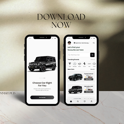 Car rent App Design Mockup app app design branding car rent ui uiux