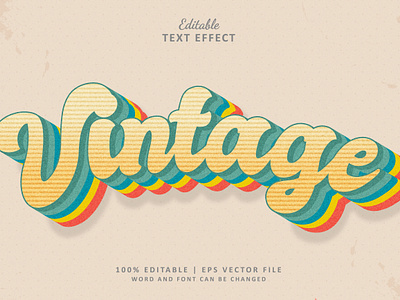 Text Effect Vintage 3d branding colourful graphic design logo text effect