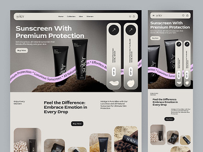 Sun-Screen Product - Ecommerce Website Design ui