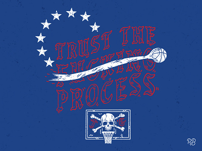 Trust The F'n Process grunge hand drawn illustration lettering sports texture typography