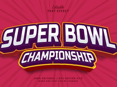 Text Effect Super Bowl Championship logo retro text effect