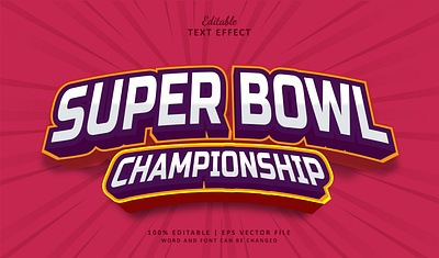 Text Effect Super Bowl Championship logo retro text effect