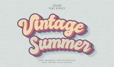 Text Effect Vintage Summer 3d colourful juice summer text effect