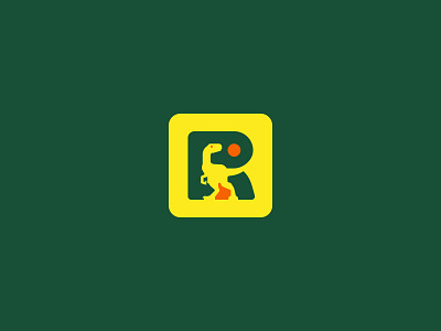 R-Raptor Logo Design app icon brand branding design dino dinosaur graphic design illustration jurasic logo mark negative space logo raptor trex vector