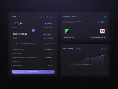 Crypto Trading Dashboard blockchain crypto cryptocurrency exchange cryptocurrency trading platform dashboard defi defi website defi website design financial fintech ico polkadot saas solana startup token trading ui ux web design web3