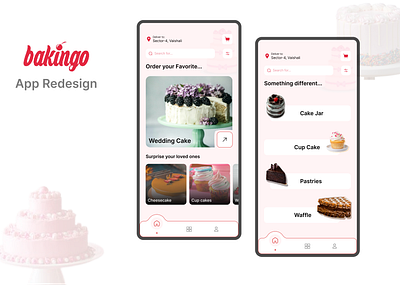 Mobile App Redesign: Bakingo app design app ui design figma mobile app mobile app design mobile app ui ui visual design