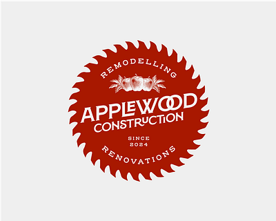 Applewood Construction Badge badge badge design branding construction design graphic design logo logo design retro saw badge vintage