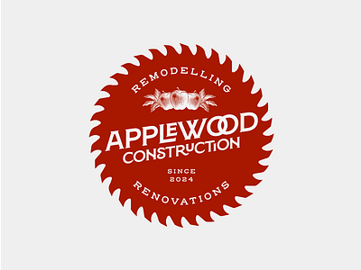 Applewood Construction Badge badge badge design branding construction design graphic design logo logo design retro saw badge vintage