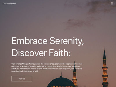 Mosque Landing Page ui