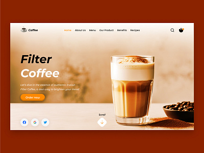 Filter Coffee - A new version of coffee site amandesigner branding coffee creative creativity design figmadesign filter coffee logo trending ui ux website