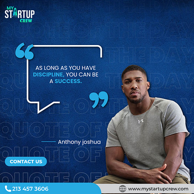 Empower Your Success with Discipline! anthony joshua branding design graphic design illustration logo quote of the day typography ui ux vector web design