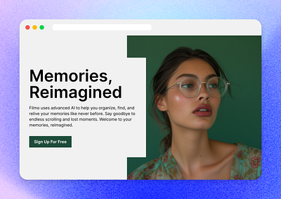 Memories Landing page animation branding landingpage ui uidesign uiux user interface ux webdesign