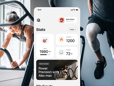 Fitness app - Exploration calories design excercise exploration fitness gym ios mobile product design stats training ui userinterface workout