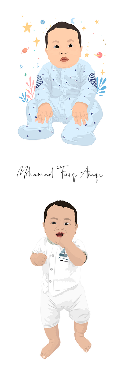 Portrait Illustration - Baby design graphic design illustration logo poster social media typography vector