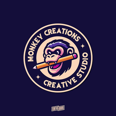 Monkey Creations Logo animal logo brand identity branding creative logo graphic design illustration logo logo mascot mascot mascot logo monkey logo studio logo
