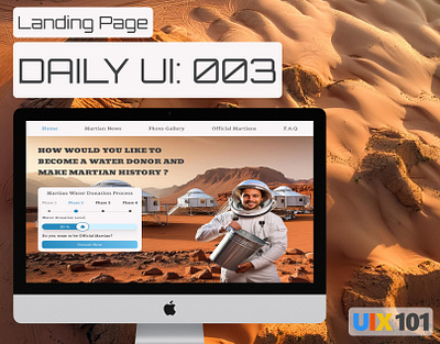 Daily UI: #003 | Landing Page | #UIX101 003 dailyui design figma landing page one page website ui ui design uix101 user interface