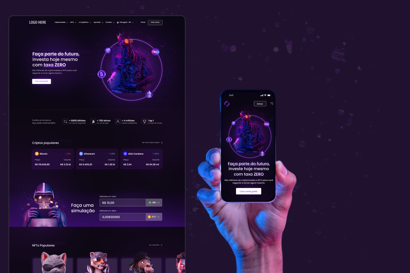 WEB3 Web and Mobile App branding mobile app modern design nftmarketplace ui web app web3