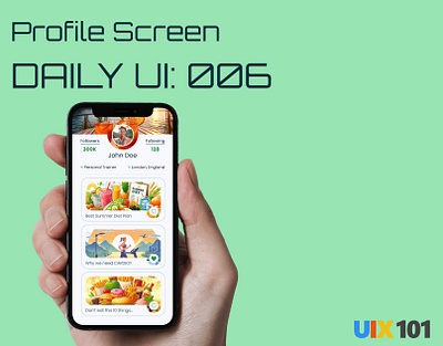 Daily UI: #006 | Profile Screen | #UIX101 006 dailyui design figma ui ui design uix101 user interface