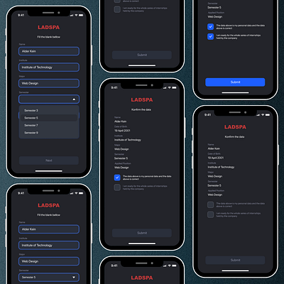 Darkmode mobile app app branding dark mode graphic design login page mobile app motion graphics sign up page ui uiux user experience user interface