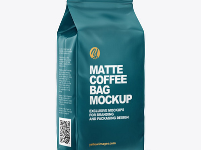 Free Download PSD Matte Coffee Bag Mockup - Half Side View mockup designs mockup psd