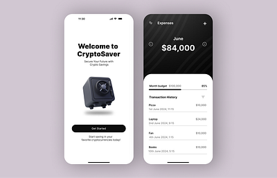 Crypto Saving/Budget app (UI Design) appdesign budget crypto cryptowallet design figma fintech mobile app photoshop productdesign savings ui uiux web3