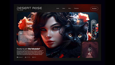 Desert Rose - Game Website Concept design game graphic design motion graphics ui ui design ux website