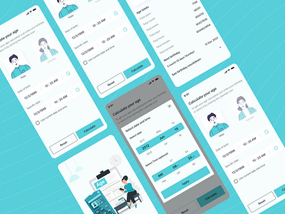 Age Calculator App Design agecalculator appdesign branding calculatordesign figmadesign inspiration productdesign uiresearch uiuxdesign