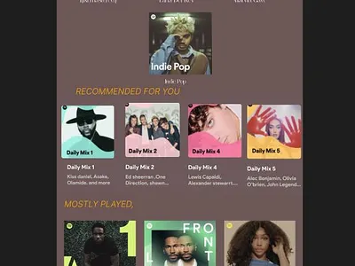 "MUSIC APP UI OF AN ANDROID SCREEN" designing figma music