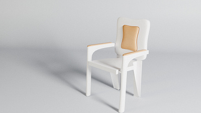 3d Model - Chair 3d blender chair design leather model plastic white yellow