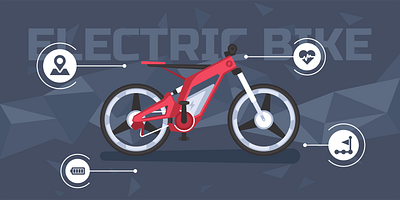 Explore the future of cycling 🚴‍♂️ ⚡️ adventure battery powered commute cycling ebike eco friendly electric bike fitness future of mobility green energy health illustration innovation smart transport sustainable transport technology vector illustration
