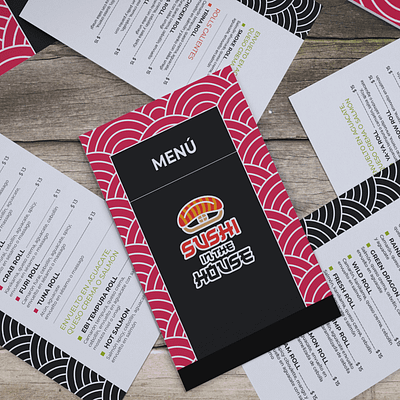 (MENU) Sushi in the House branding design editorial font graphic design illustrator logo menu menu design mock up pattern photoshop vector