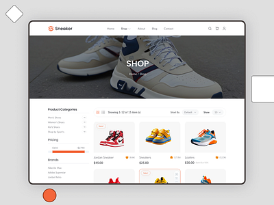 E-Commerce Shop Page Design e commerce e commerce landing page e commerce website landing page design product page shoes shoes landing page shoes website shop page ui design web design website design