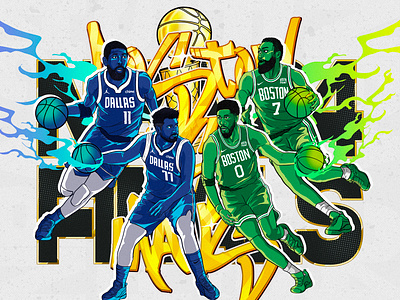THE NBA FINALS 2024 Illustration graphic design illustration nba sports