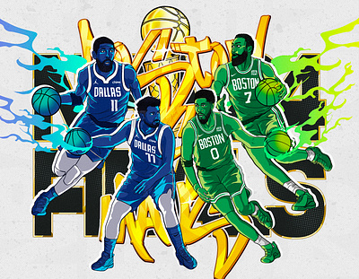 THE NBA FINALS 2024 Illustration graphic design illustration nba sports