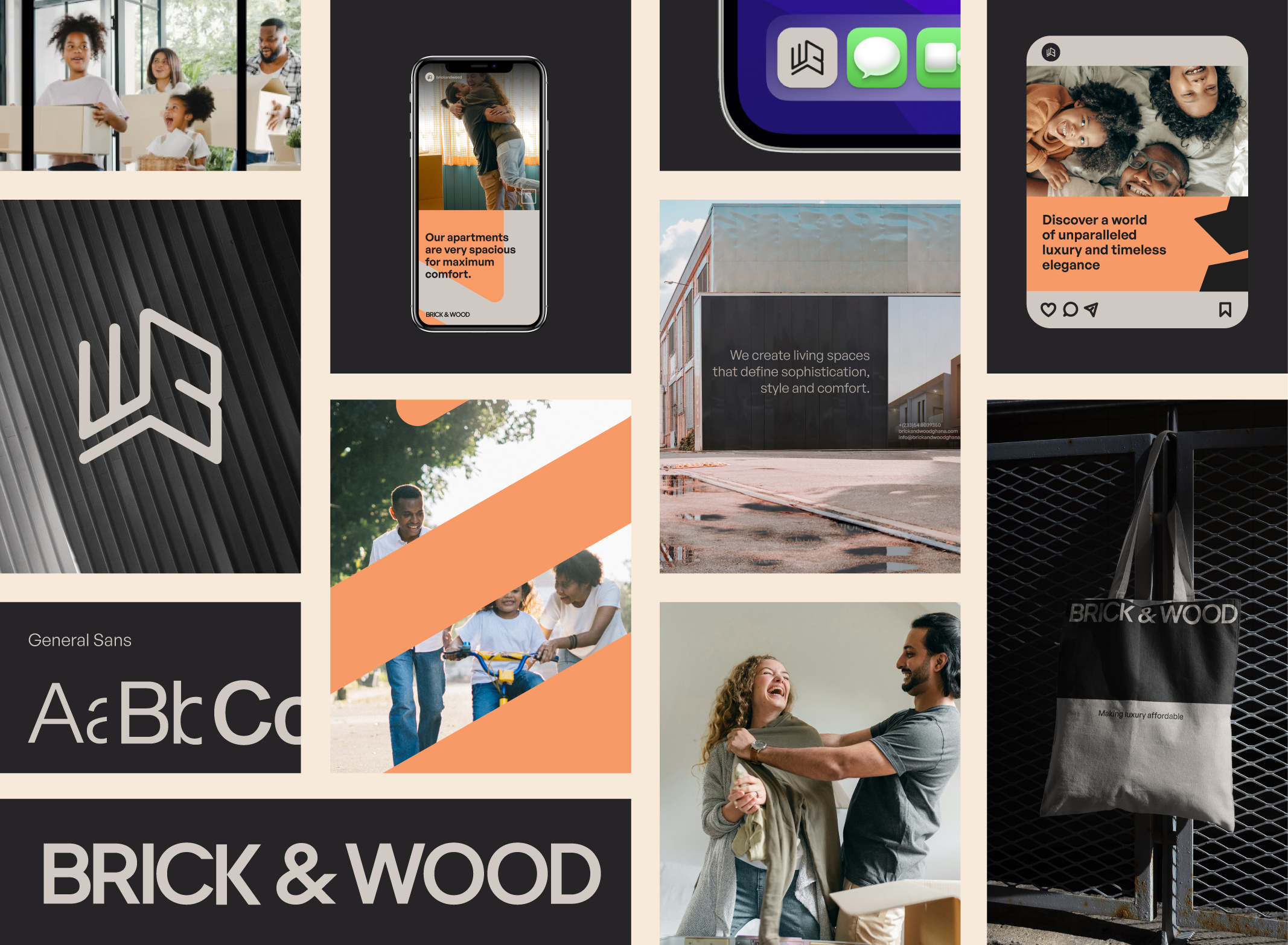 Brick & Wood - Brand Identity brand identity branding community design elegant graphic design logo logo design luxury minimal real estate sustainable visual identity