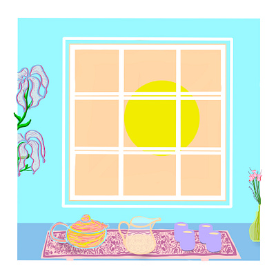 True Tea abstract animation color colorful design floral geometric graphic design illustration procreate scene setting tea teatime