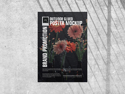 Free Outdoor Glued Poster Mockup poster