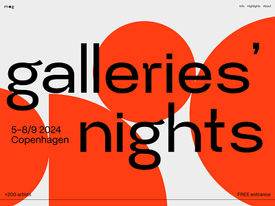 Galleries' Nights Landing Page design framer graphic design graphicdesign landing page landingpage typography ui ui design web design webdesign
