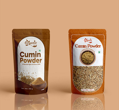 Cumin Powder pouch Packaging Design cumin packaging cumin pouch design cumin product design graphic design jeera logo pouch design