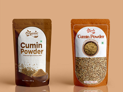 Cumin Powder pouch Packaging Design cumin packaging cumin pouch design cumin product design graphic design jeera logo pouch design
