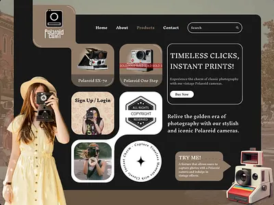 Polaroid Camera UI Design: Nostalgia Meets Modern Interface product design