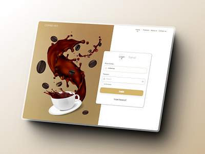 login page website coffee design ui userinterfaces ux