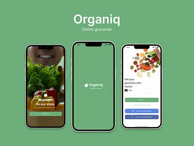 Organiq online groceries store home page mobile design online store ui