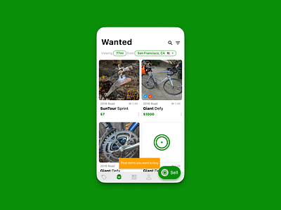 Sprocket iOS Wanted Tab Tooltip bicycle bike bounty clarify education explore first open install ios iphone looking for navigation onboarding parts sprocket tab tooltip tutorial ui wanted