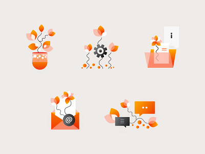 Floral icons app art creative flower flowers graphic design icon icons inspiration orange trends ui vector visual