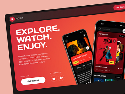 Online Cinema App Landing page