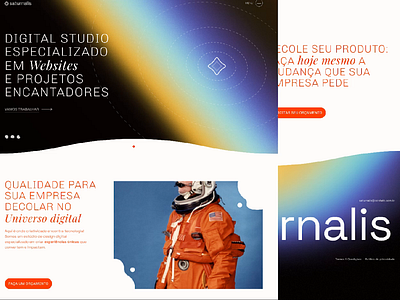 Saturnalis agency animation bold branding color graphic design landing page minimalistic modern motion graphics orange redesign social media space ui