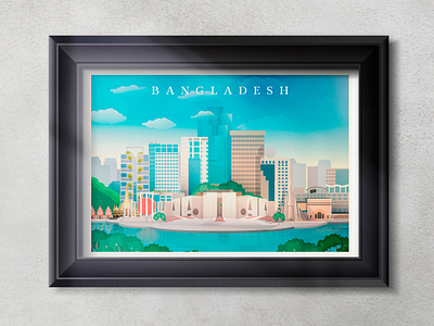 Bangladesh skyline design graphic design illustration illustrator poster vector